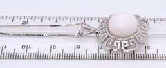 925 Sterling Silver Pearl Pendant on Box Chain
