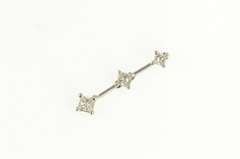 14K White Gold 0.50 Ctw Princess Diamond Tiered Drop Pendant