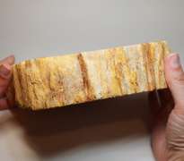 Well marbled petrified wood bowl weighing 2,623g