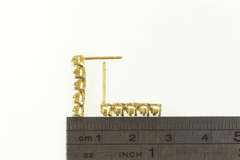 14K Yellow Gold 0.50 Ctw Diamond Bar Dangle Chain Statement Earrings