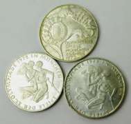 3 German 1972 Olympic 10 Deutsche Mark Coins