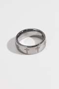 8mm Tungsten Carbide Wedding Band w/Laser Engraved Crosses Size 10