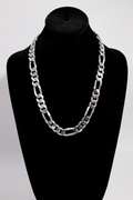 Italian Sterling Silver 12mm Figaro Chain 22 Inch
