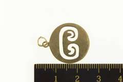 14K Yellow Gold C Name Letter Initial Scroll Swirl Charm/Pendant