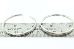 LADIES LARGE STERLING AND DIAMOND LOOP EARRINGS