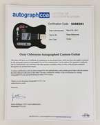 Ozzy Osbourne Signed Fender Album Graphics Photo Guitar BAS Witness