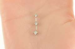 14K White Gold 0.50 Ctw Princess Diamond Tiered Drop Pendant