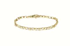 10K Yellow Gold 0.78 Ctw Diamond Baguette Hugs & Kisses Bracelet