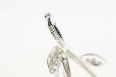 14K White Gold 0.28 Ctw Diamond Encrusted Leaf Branch Vine Necklace