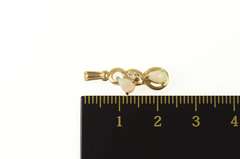 14K Yellow Gold Pearl Natural Opal Diamond Accent Pendant
