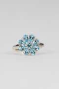.925 Sterling Silver Blue Topaz Gemstone Ring Size 8