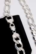 Italian Sterling Silver 14mm Figaro Chain 24 Inch