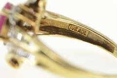 10K Yellow Gold 1.05 Ctw Natural Ruby Diamond Engagement Ring