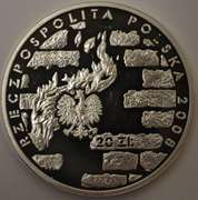 20 Złotych Warsaw Ghetto Uprising, Lightly Wiped With Scratched Capsule.