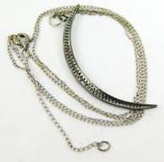 Sterling Pave Diamond Crescent Moon Necklace