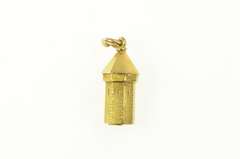 14K Yellow Gold 3D Turret Castle Tower Charm/Pendant