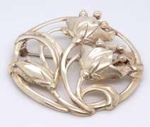 Vintage 925 Sterling Silver Flower Brooch