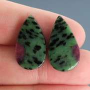 Spectacular 20.18ct Ruby in Zoisite cabochon pair