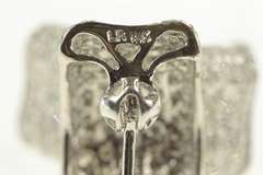 18K White Gold 3.00 Ctw VS Diamond Pave Encrusted Curved Earrings