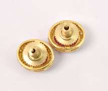 Precious 7.00CTW Ruby & 0.50CTW Diamond Earrings in Gold Plated Sterling Silver