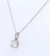 Dazzling White Gold Diamond Solitaire Pendant on Chain