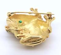 Wonderful Yellow Gold Marlene Stowe Frog Pin