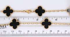 Fabulous 18kt Yellow Gold 20 Motifs Black Onyx Long Necklace