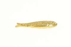 14K Yellow Gold 3D Fish Good Luck Abundance Symbol Charm/Pendant