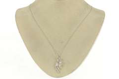14K White Gold 0.28 Ctw Diamond Encrusted Leaf Branch Vine Necklace