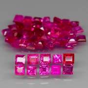 Outstanding 4.52ct 55 piece princess cut Ruby set