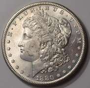 1880-S Flashy Morgan Silver Dollar Brilliant Uncirculated.