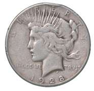 1928 Peace Silver Dollar