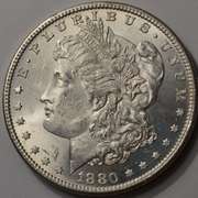 1880-S Flashy Morgan Silver Dollar Brilliant Uncirculated.
