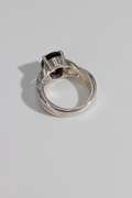 .925 Sterling Silver Garnet Natural Gem Stone 10mm x 8mm Size 6 Ring