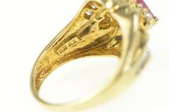 10K Yellow Gold 0.85 Ctw Natural Ruby Baguette Diamond Ring