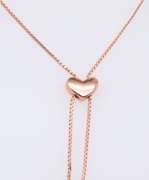 925 Sterling Silver Heart Shaped Lariat Necklace