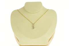 14K Yellow Gold 0.50 Ctw Tiered Diamond Flower Cluster Pendant