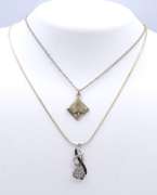 Group Lot of 2 Vintage 925 Sterling Silver Necklaces