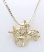 Vintage 925 Sterling Silver Seashell Pendant on Chain