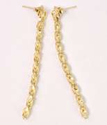 Fancy Dangling Chain Earrings in 14K Yellow Gold