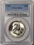 1958 Franklin Half Dollar PCGS MS64