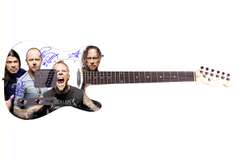 Metallica Autographed Facsimile Signed Custom Graphics Guitar