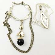 2 Sterling Silver Marcasite Necklaces