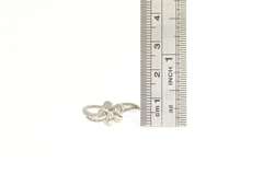 14K White Gold 0.25 Ctw Diamond Plumeria Flower Promise Ring