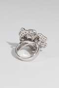 30mm Clear CZ Studded Flower Ring Size 8