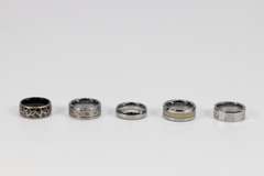 Lot of 5 Size 6 Tungsten Carbide Rings in Various Styles