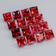 Awesome 7.52ct princess cut cherry red Garnet set