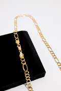14K Yellow Gold 6mm Figaro Link Chain 24 Inch