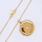 Argento Vivo 10KT Yellow Gold plated Over Sterling Silver locket Necklace