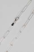 Italian .925 Sterling Silver 4mm Paperclip Chain 16 Inches